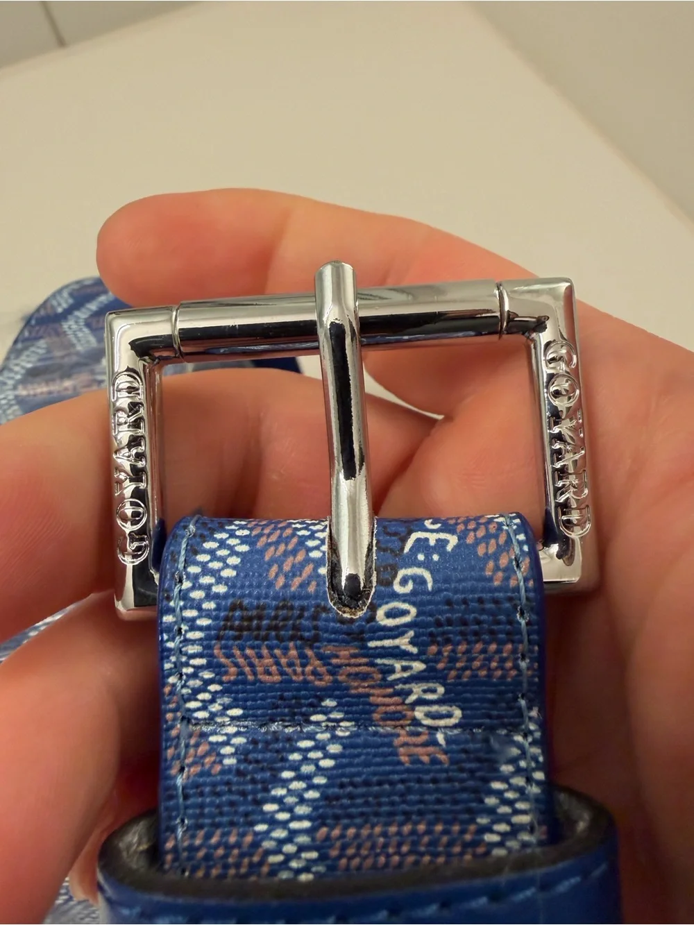Goyard Blue Monogram Belt – Size 30-32 Waist